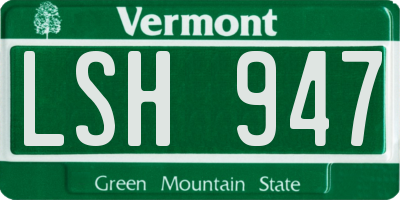 VT license plate LSH947