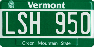 VT license plate LSH950