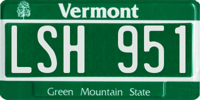 VT license plate LSH951