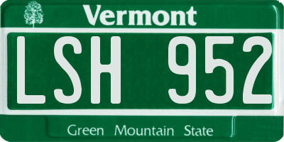 VT license plate LSH952