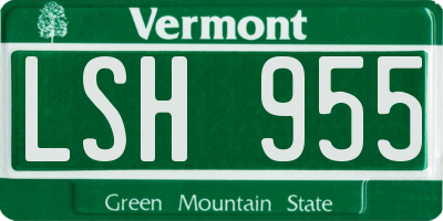 VT license plate LSH955