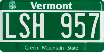 VT license plate LSH957