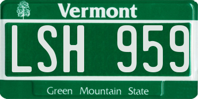 VT license plate LSH959