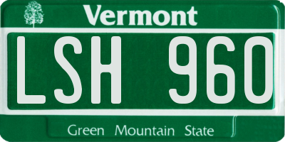 VT license plate LSH960