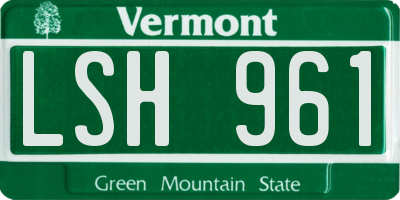 VT license plate LSH961