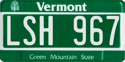 VT license plate LSH967