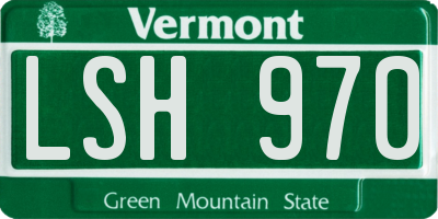 VT license plate LSH970