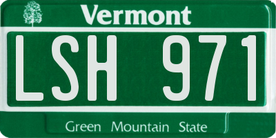 VT license plate LSH971