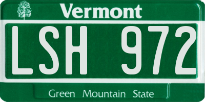 VT license plate LSH972