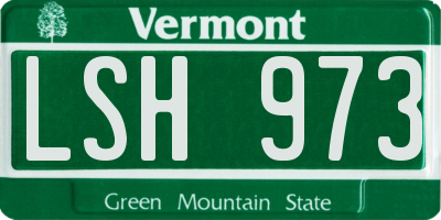 VT license plate LSH973