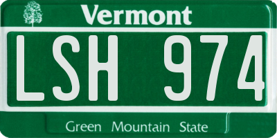 VT license plate LSH974