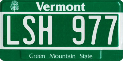 VT license plate LSH977