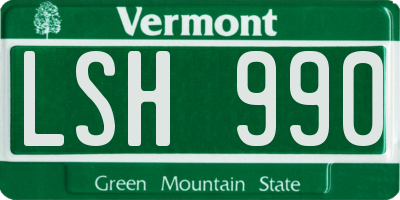 VT license plate LSH990