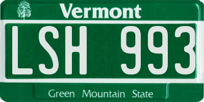VT license plate LSH993