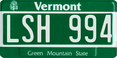 VT license plate LSH994