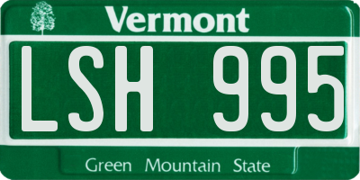 VT license plate LSH995