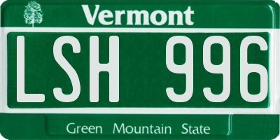 VT license plate LSH996