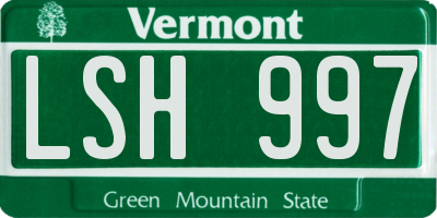VT license plate LSH997