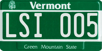 VT license plate LSI005