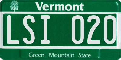 VT license plate LSI020