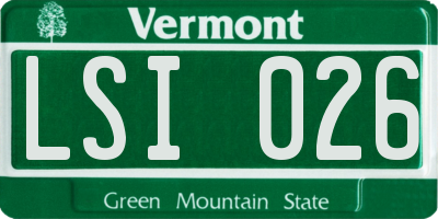 VT license plate LSI026