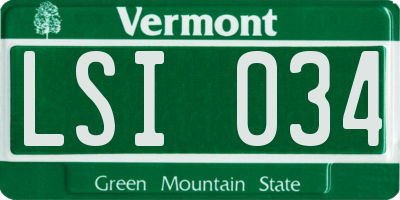 VT license plate LSI034