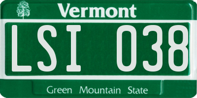 VT license plate LSI038