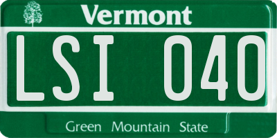 VT license plate LSI040