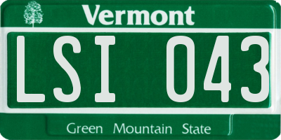 VT license plate LSI043