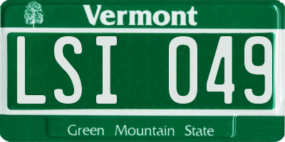 VT license plate LSI049