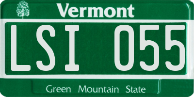 VT license plate LSI055