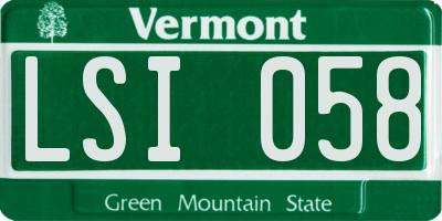 VT license plate LSI058