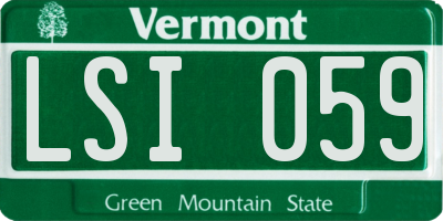 VT license plate LSI059