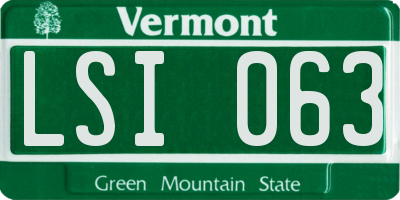 VT license plate LSI063