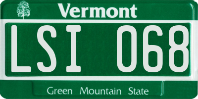 VT license plate LSI068