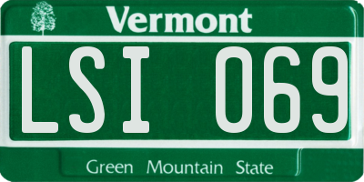 VT license plate LSI069