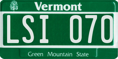 VT license plate LSI070