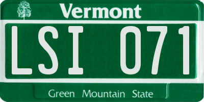 VT license plate LSI071