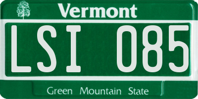 VT license plate LSI085