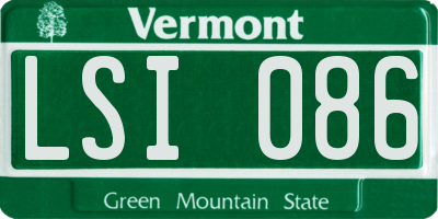 VT license plate LSI086