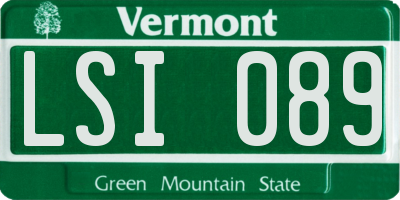 VT license plate LSI089