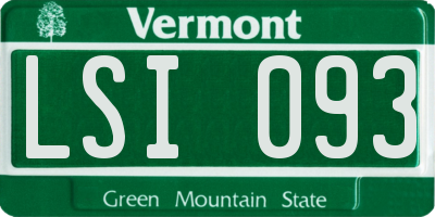 VT license plate LSI093