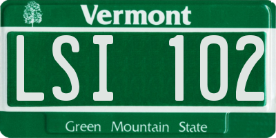 VT license plate LSI102