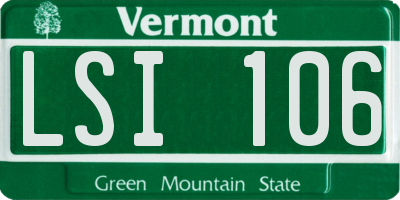 VT license plate LSI106
