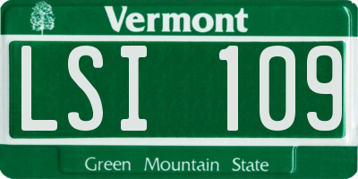 VT license plate LSI109