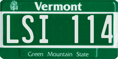 VT license plate LSI114