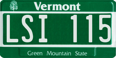 VT license plate LSI115