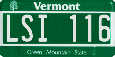 VT license plate LSI116
