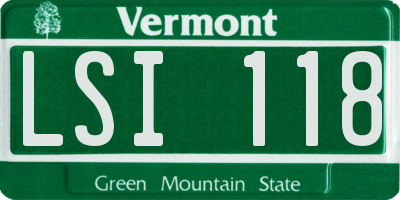VT license plate LSI118