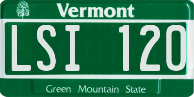 VT license plate LSI120